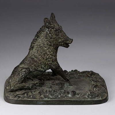 Bronze cubby-hole depicting a wild boar, 1900