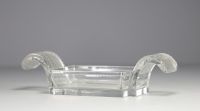 LALIQUE France - ‘Porquerolles’ planter in moulded-pressed and sandblasted white glass, mark LALIQUE France under the piece.