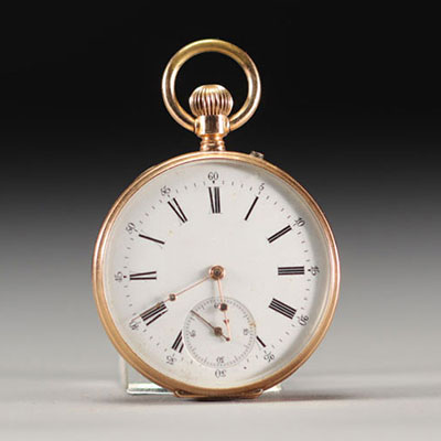 Pocket watch in 18K yellow gold 750°/°°, gross weight 76.4 gr