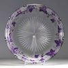 Camille RENARD (1832 - 1921) - Val saint Lambert - Plat Art Nouveau en cristal clair soufflé doublé mauve, gravé à l’acide et achevé à la roue, c. 1900