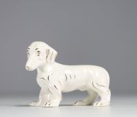 Villeroy & Boch Septfontaines - ‘Dachshund’ in white and gold earthenware, Mod 590 Décor 207, circa 1930.