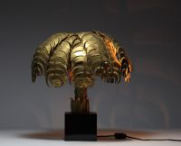 Ateliers Christian Téchoueyres for Maison Jansen - Palm tree lamps in solid brass, circa 1970.