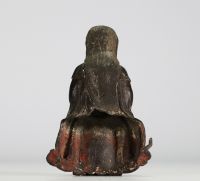 Chine - Bouddha, statue en bronze à patine brune, Dynastie Ming.