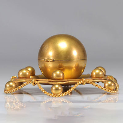 A very fine Charles X style gilt bronze inkwell from France in the 19th century