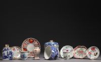 China - Set of various shaped porcelains, 18th century.