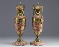 Pair of marble and gilt bronze 