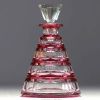 Val Saint Lambert - Art Deco decanter in red lined crystal.