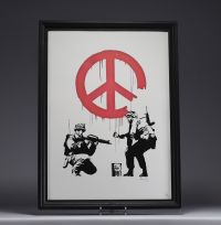 Lithographie dans le goût de Banksy, numérotée 114/150