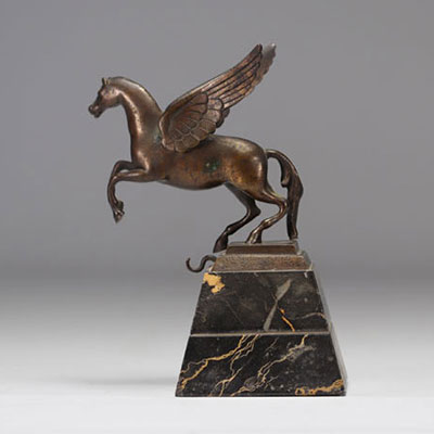 Art Deco winged horse watch holder in bronze