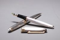 MONTBLANC - MEISTERSTÜCK MOZART pen and nib holder set in sterling silver 925, 18K gold nib.