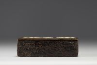 Snuffbox in wood and horn, Austrian work, 19th century