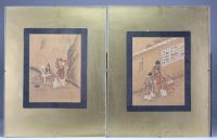 China - Set of six paintings on silk, representation of wise men and dignitaries, early 20th century.