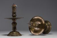 North India - Pair of 17th century candlesticks.