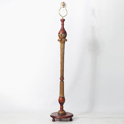 Alfred CHAMBON (1884-1973) attr. to - Floor lamp in wood and gilded wood.