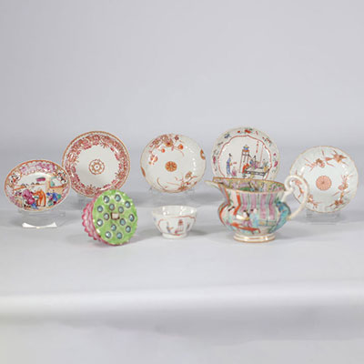 (8) Lot of eight various chinese porcelain objects from 18th century