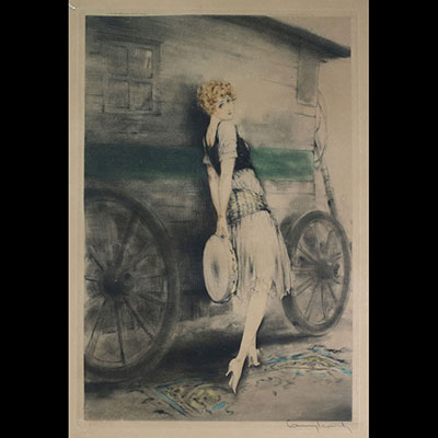 Louis ICART (1888-1950) Mignon. 1928. Gravure aquatinte et pointe sèche, éditée par les Graveurs Modernes.