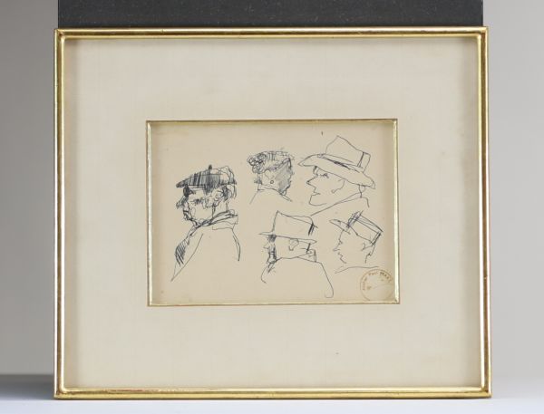 Paul MAAS (1890-1962) Étude de personnage, encre de Chine sur papier, cachet d'atelier.