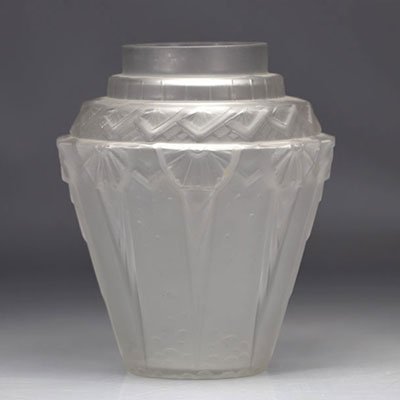 Art Deco vase with geometric relief decoration