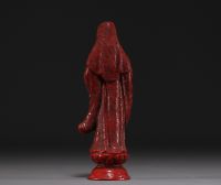 China -Guanyin in cinnabar red lacquer.