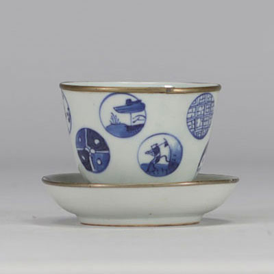 Asia - white and blue porcelain bowl and saucer.