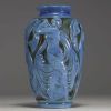 Georges CONDE et MOUGIN (XXth century) ‘Danseuses’ ovoid ceramic vase, blue enamelled, decorated with a frieze of dancers, recessed signature under the base, circa 1930