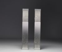 Gaetano SCIOLARI (1927-1994) - Paire d'appliques en aluminium brossé.