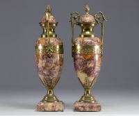 Pair of marble and gilt bronze 