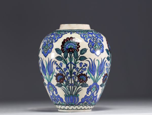 Samson, Edmé et Cie France - Vase ovoïde en porcelaine à motifs Iznik, art Ottoman, époque XIXème.