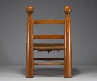 Charles DUDOUYT (1885-1946) attr. to - Small straw chair, circa 1930.