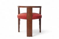 Modernist Art Deco tripod armchair in mahogany veneer.