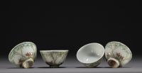 China - Set of eleven bowls of different sizes in famille rose porcelain, 19th century.