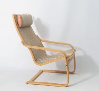 Finn ØSTERGAARD (1946- ) attr. to - Wooden chair with interlaced straps for Skippers Møbler, Denmark, 1970.