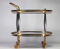 Black and gold sideboard with castors from Belgium from the 1960s