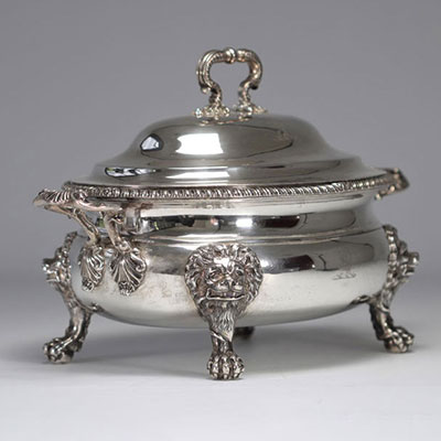 Solid silver platter from London from 18th century