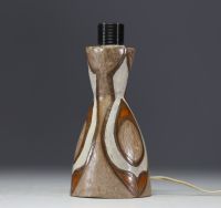 Odette DIJEUX (1921-202) attr. à - Lampe en céramique vernissée à décors de fleurs stylisées brutalistes, vers 1960.