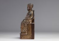 Chine - Dignitaire, statue en bois de la dynastie Qing (清朝)