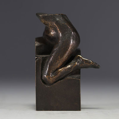 Félix ROULIN (1931-2003) ‘Jambe de femme’ (Woman's leg) A bronze sculpture with a matte brown patina, signed and numbered 1/25.