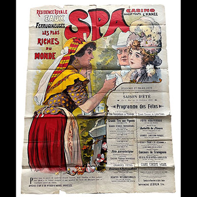 Rare grande affiche de SPA 1900