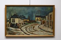 R. LIÈGEOIS (XX) ‘Vue de village’ Large oil on panel, signed and dated 1966.