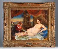 Jean DAOUX (1677-1734) after - “Odalisque” Oil on panel, 19th century French school.