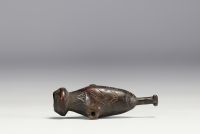 Africa DRC - Chokwe whistle in carved wood, 19th-20th century.