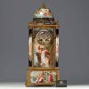 VIENNA - Imposing architectural clock in the form of a temple surmounted by a dome, polychrome porcelain with antique-style figures, bronze mounting.