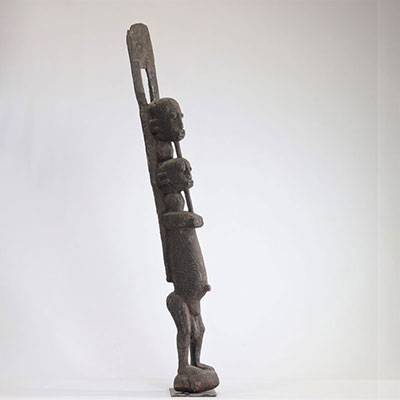 Wooden statue with crusty patina from the Dogon country, Mali