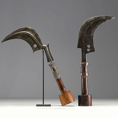 Africa, DRC - Set of two Mangbetu sickle knives.