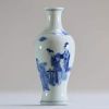 China - Small blue-white porcelain vase decorated with courtesans.