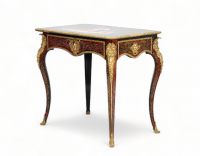 Alphonse GIROUX (1776-1848) Exceptional marble and gilt bronze marquetry table. Stamped 