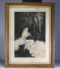 Louis ICART (1888-1950) ‘Orchids’ Lithograph signed and numbered.