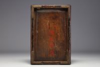 China - An 18th century carved and lacquered wooden scholar's box.