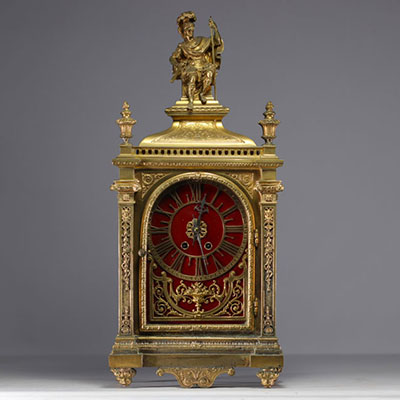 Gilt bronze religious clock in the Louis XIV style.