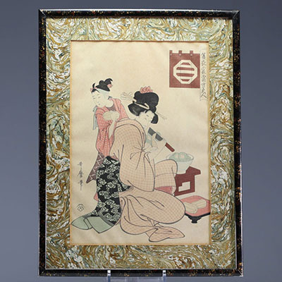 Japon - Kitagawa UTAMARO I (début des années 1750-1806) Gravure sur bois (nishiki-e).